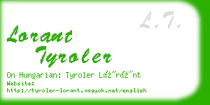 lorant tyroler business card